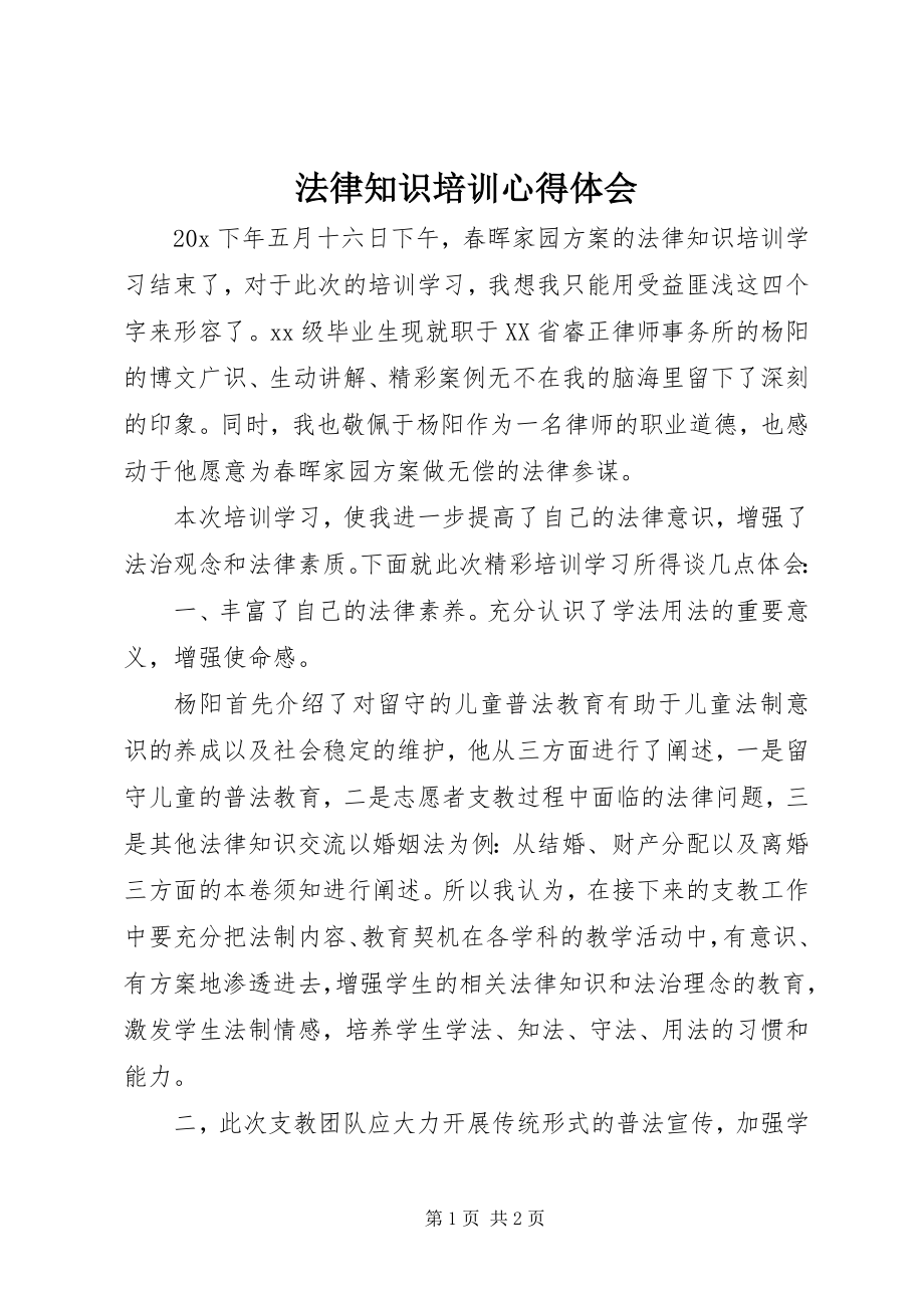 2023年法律知识培训心得体会.docx_第1页