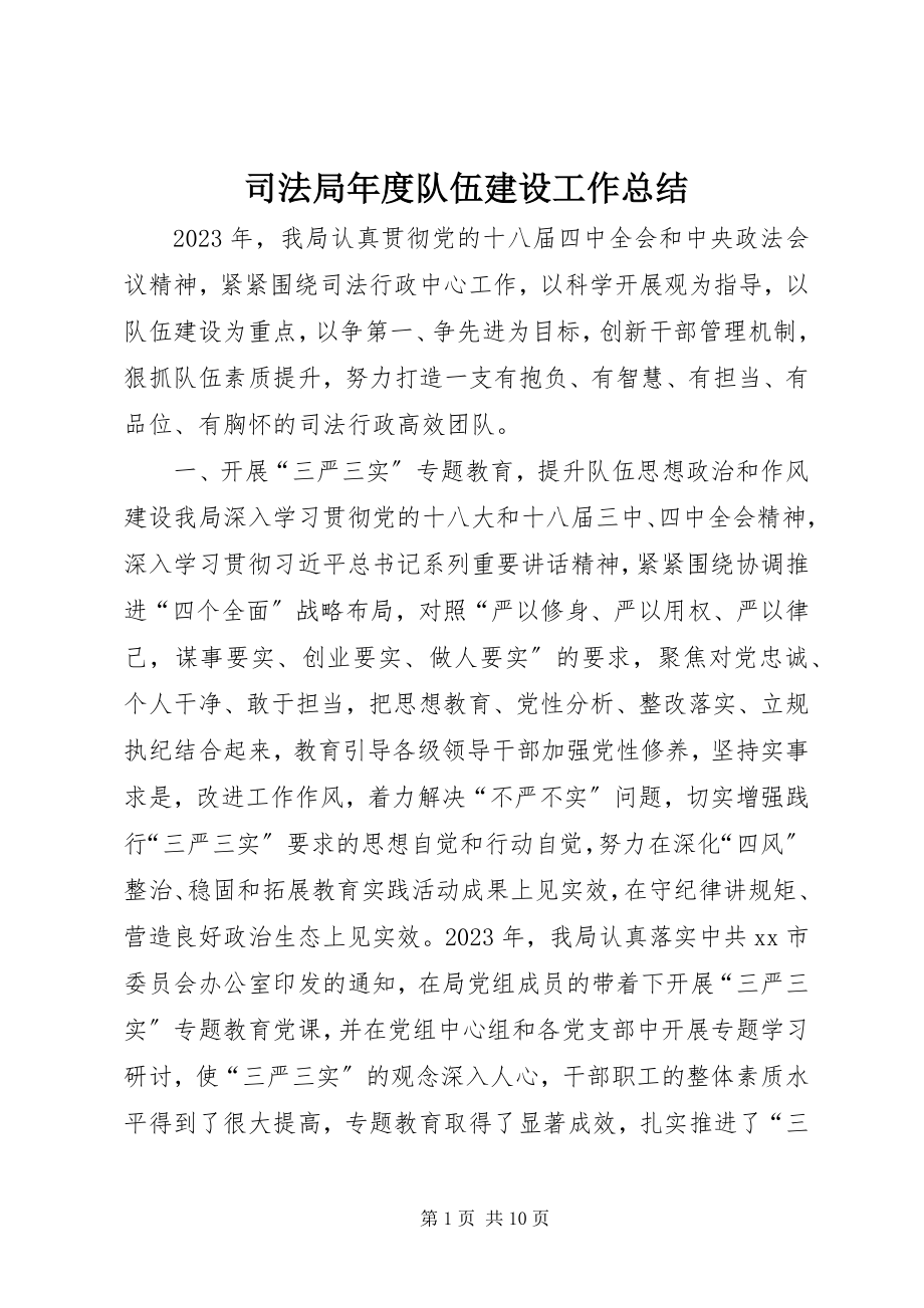 2023年司法局年度队伍建设工作总结.docx_第1页