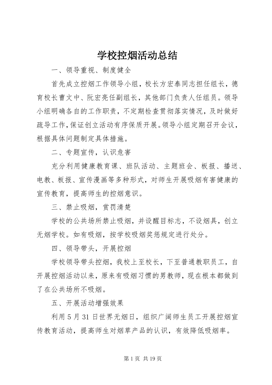 2023年学校控烟活动总结.docx_第1页