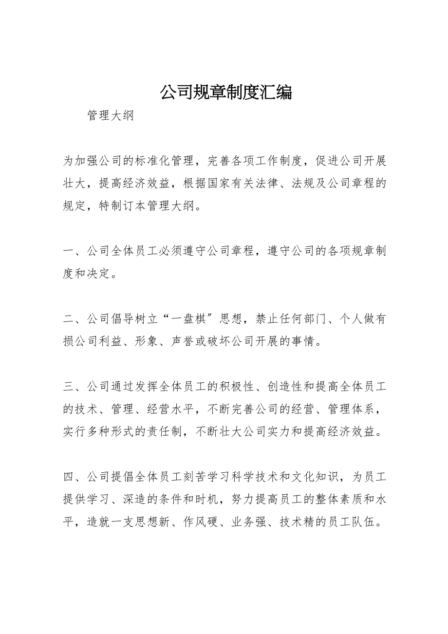 2023年公司规章制度汇编.doc_第1页