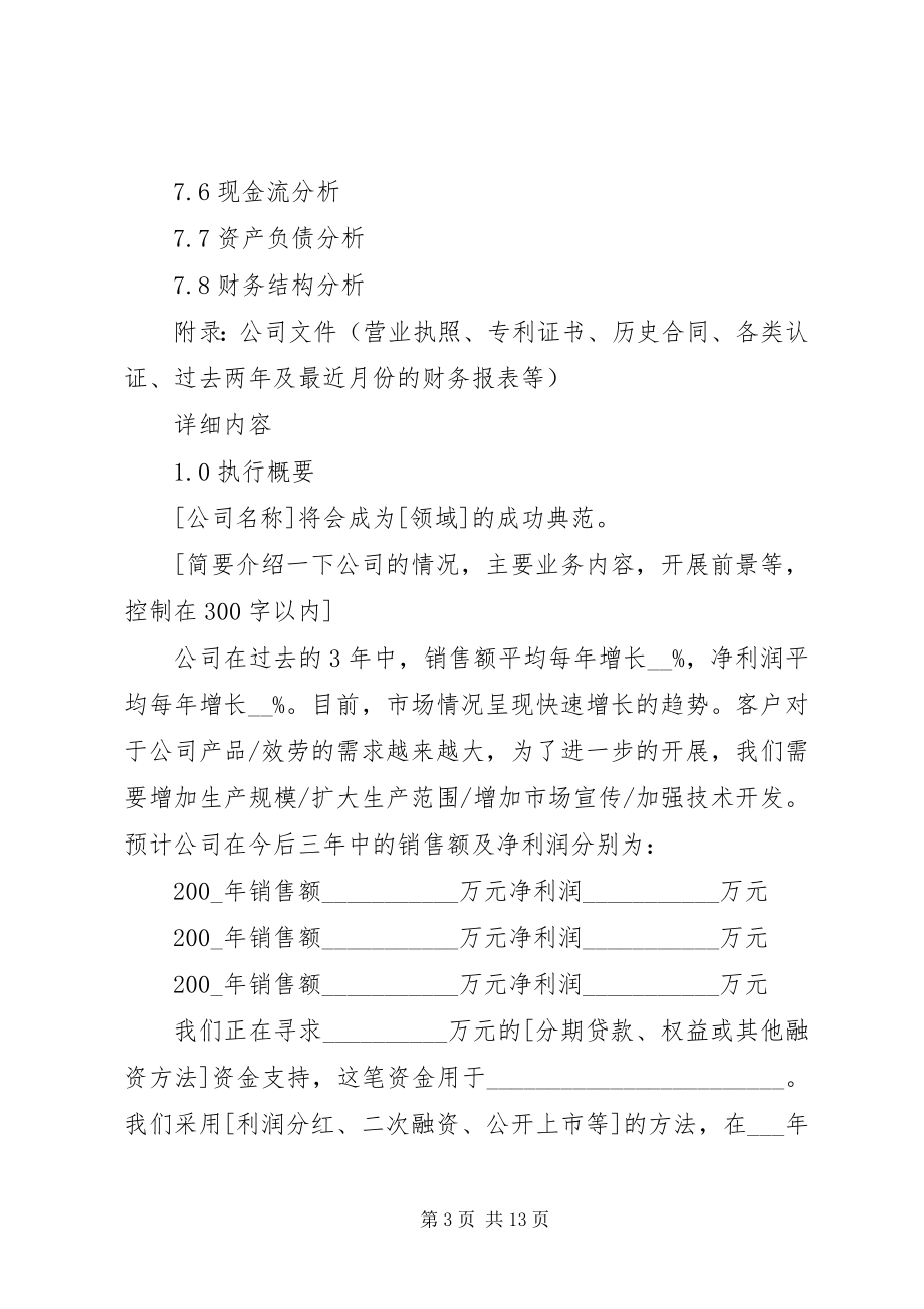 2023年商业计划书模板工作计划.docx_第3页