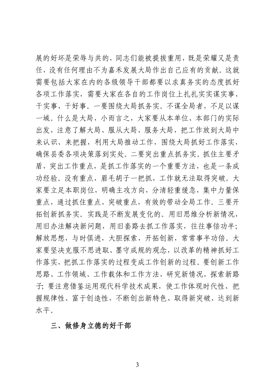 在新提拔领导干部集体谈话会议上的讲话（范文）.doc_第3页