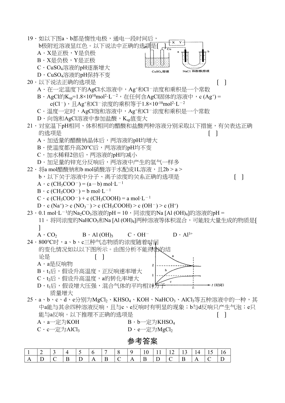 2023年考前突击练习（1）高中化学.docx_第3页