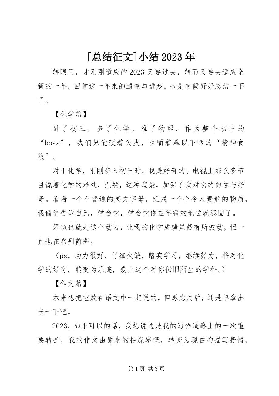 2023年总结征文小结新编.docx_第1页