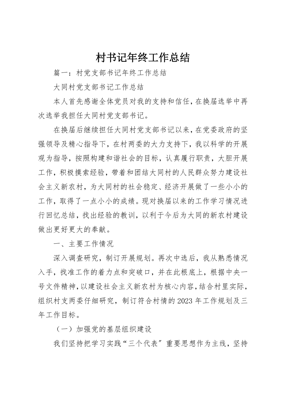 2023年村书记年终工作总结新编.docx_第1页