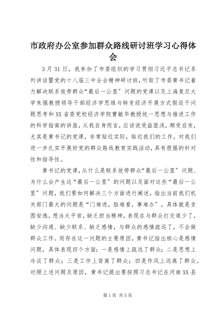 2023年市政府办公室参加群众路线研讨班学习心得体会.docx_第1页