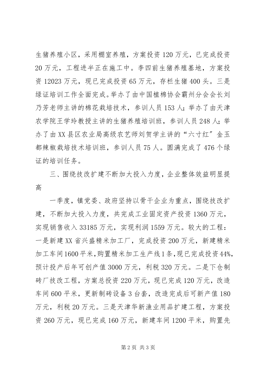 2023年XX镇一季度经济工作总结新编.docx_第2页