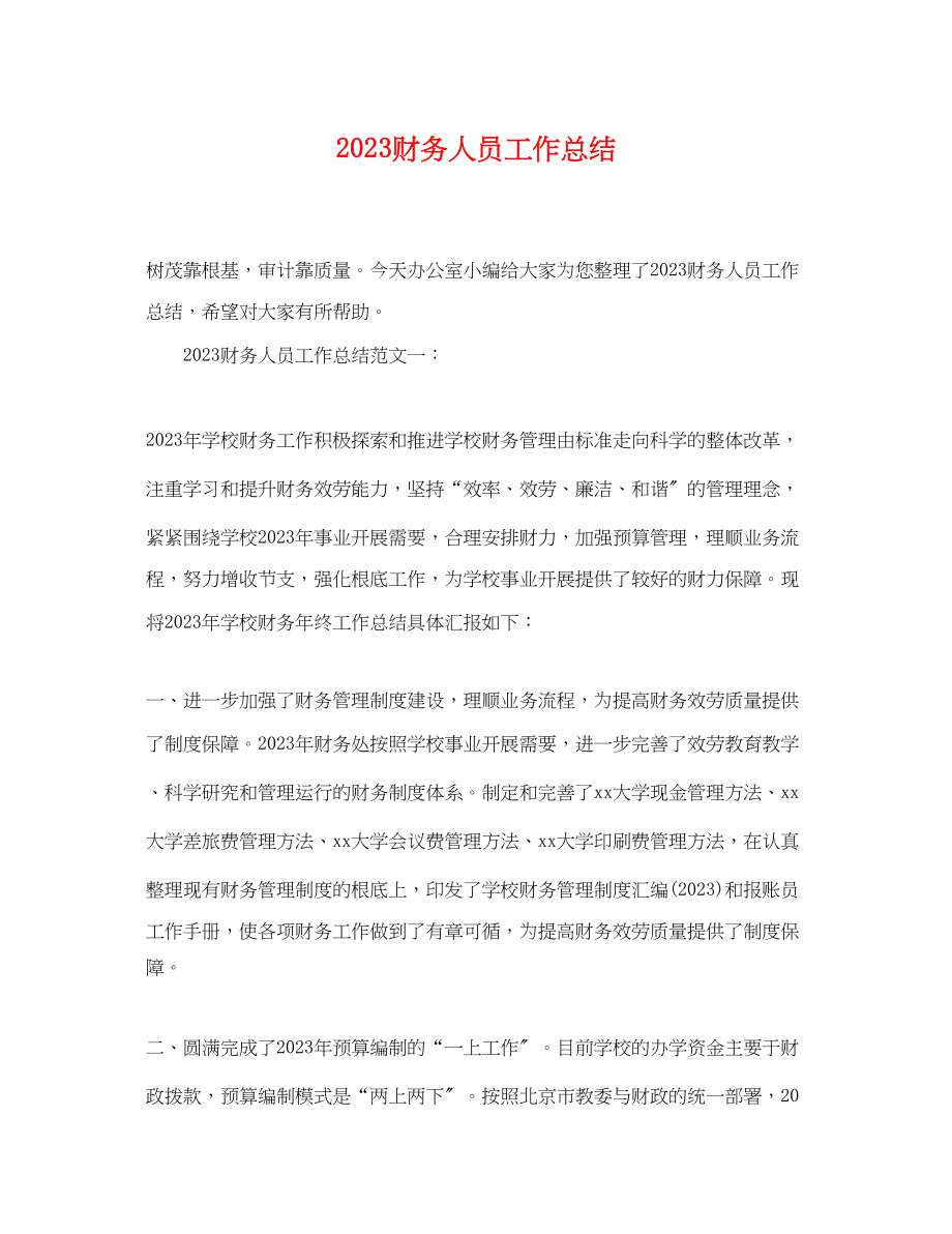 2023年财务人员工作总结 2.docx_第1页