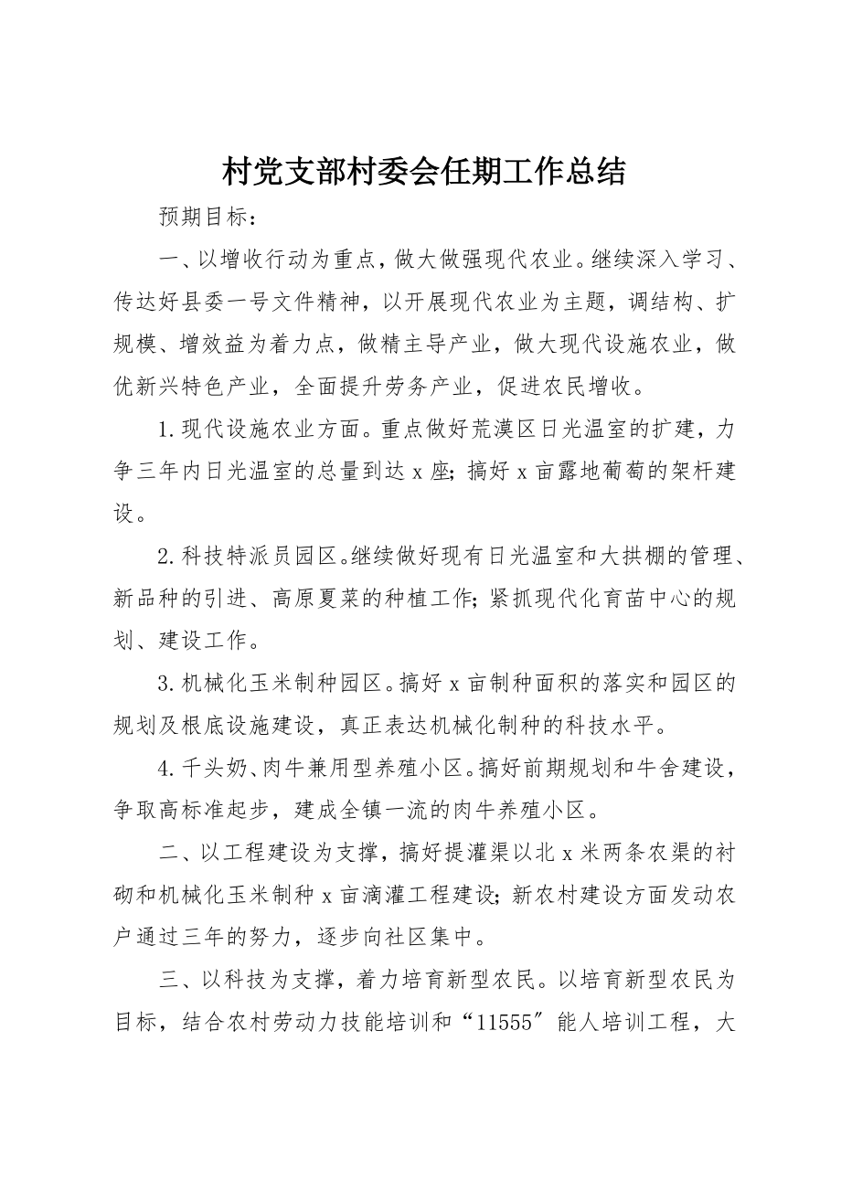 2023年村党支部村委会任期工作总结新编.docx_第1页