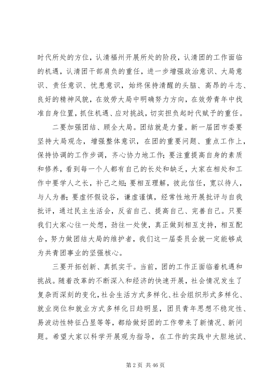 2023年王玲部长在共青团XX市委十六届一次全会上的致辞.docx_第2页