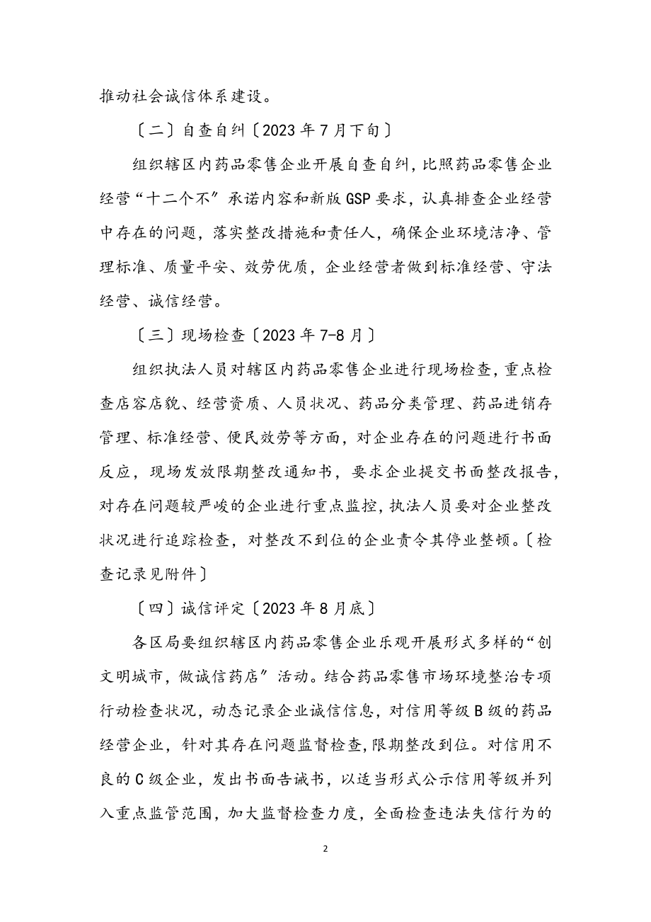 2023年药品零售市场环境整治方案.docx_第2页