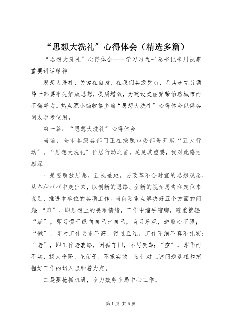 2023年思想大洗礼心得体会（多篇）.docx_第1页