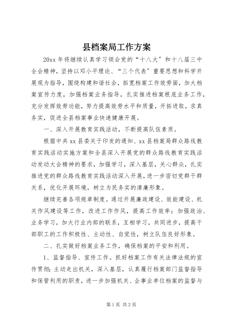 2023年县档案局工作计划.docx_第1页