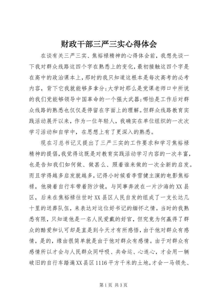 2023年财政干部三严三实心得体会.docx_第1页