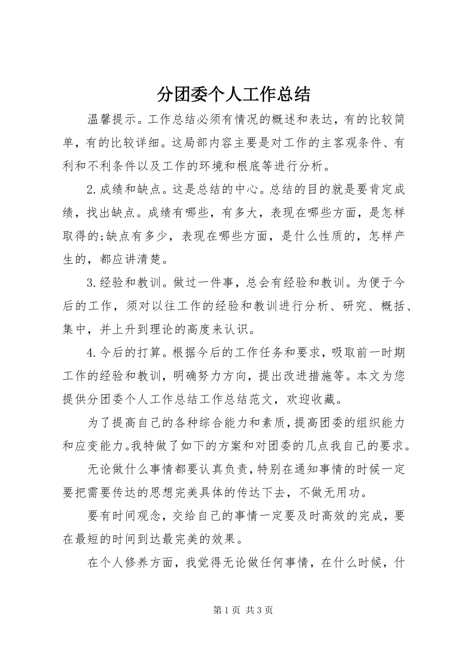 2023年分团委个人工作总结.docx_第1页