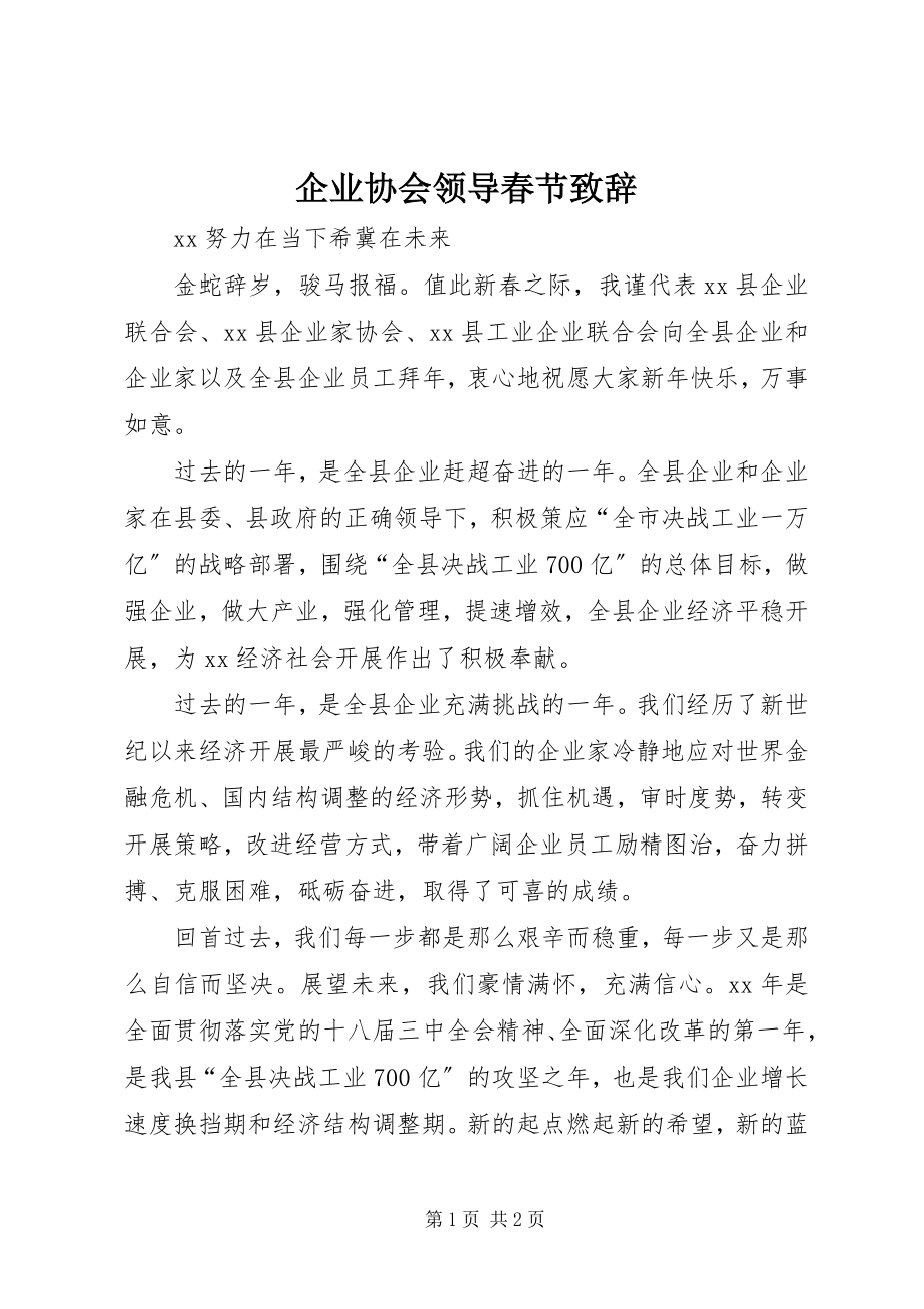 2023年企业协会领导春节致辞.docx_第1页