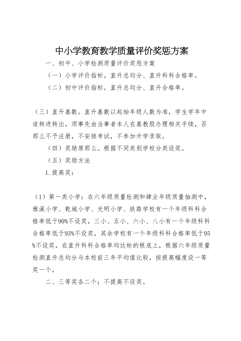 2023年中小学教育教学质量评价奖惩方案.doc_第1页