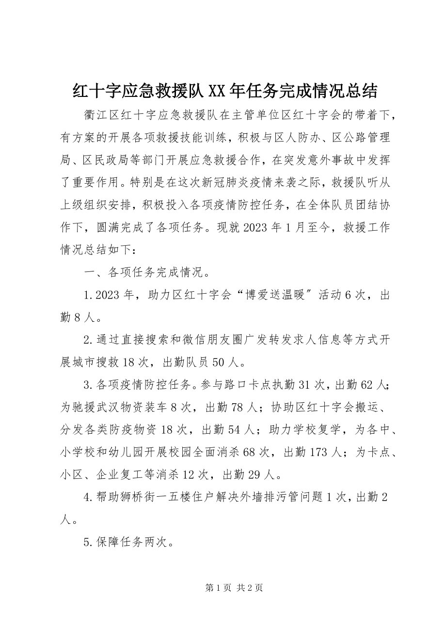 2023年红十字应急救援队任务完成情况总结.docx_第1页