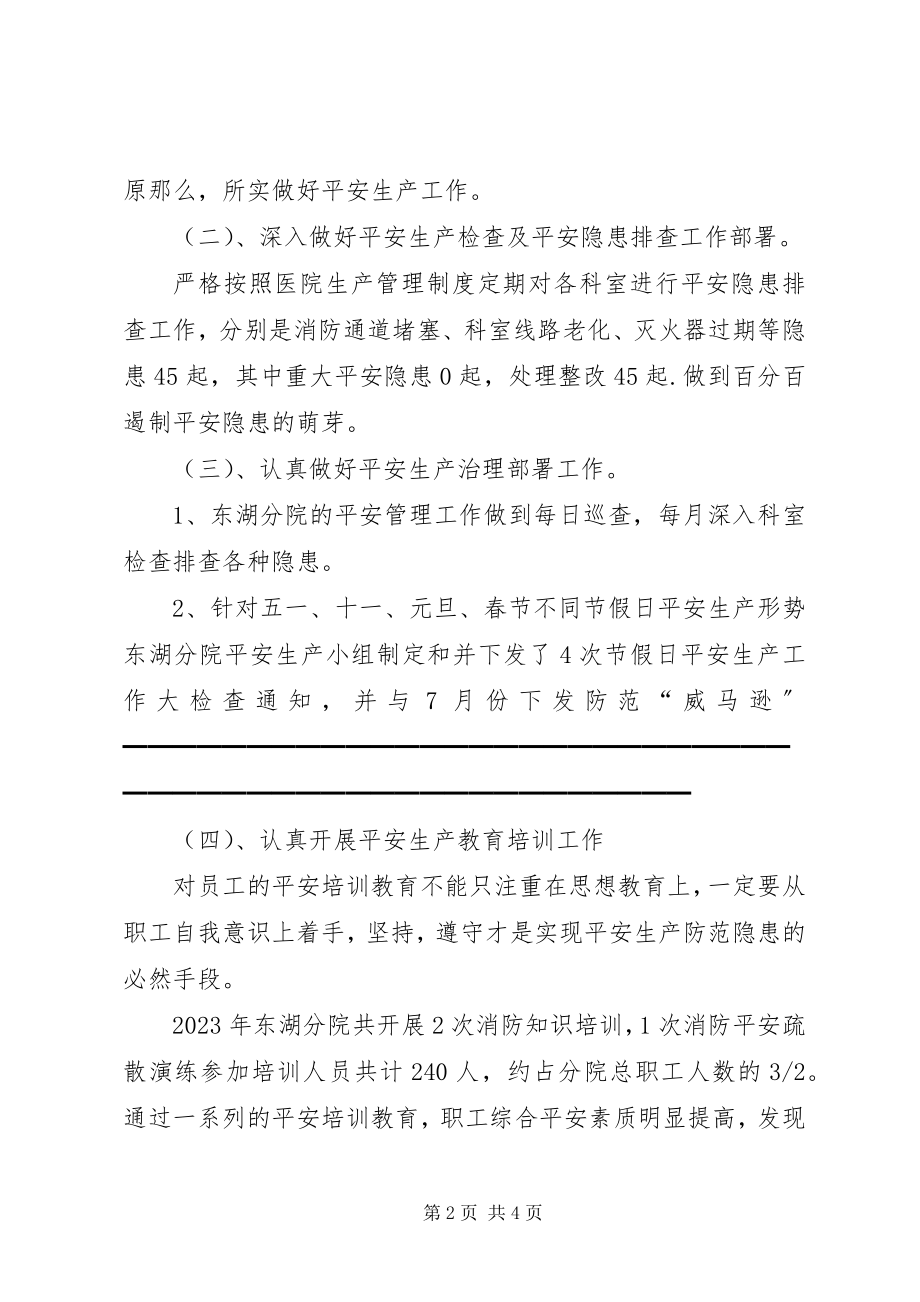 2023年安全生产月总结东湖分院安全生产工作总结新编.docx_第2页