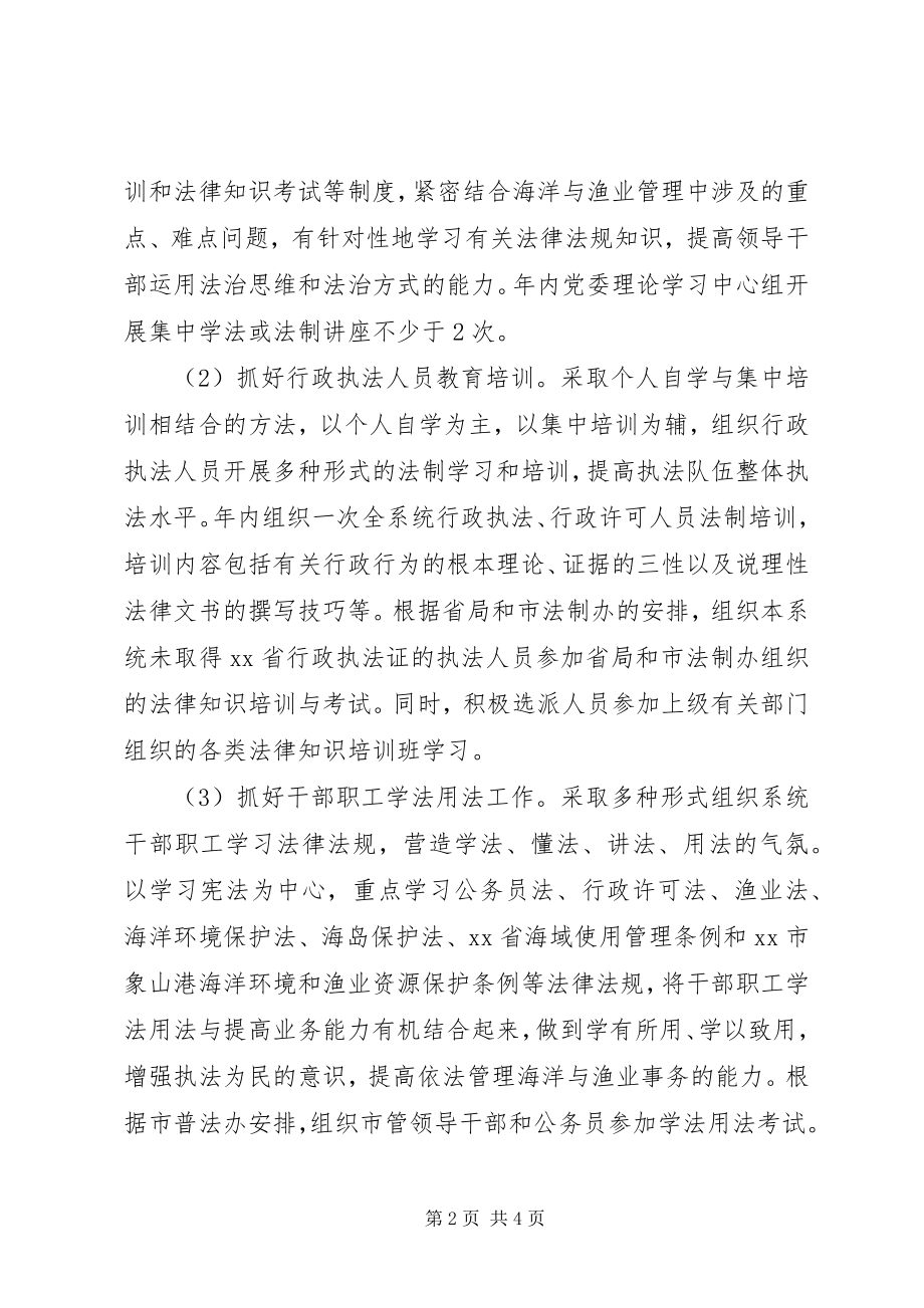 2023年海洋渔业局度普法和依法治理工作计划.docx_第2页