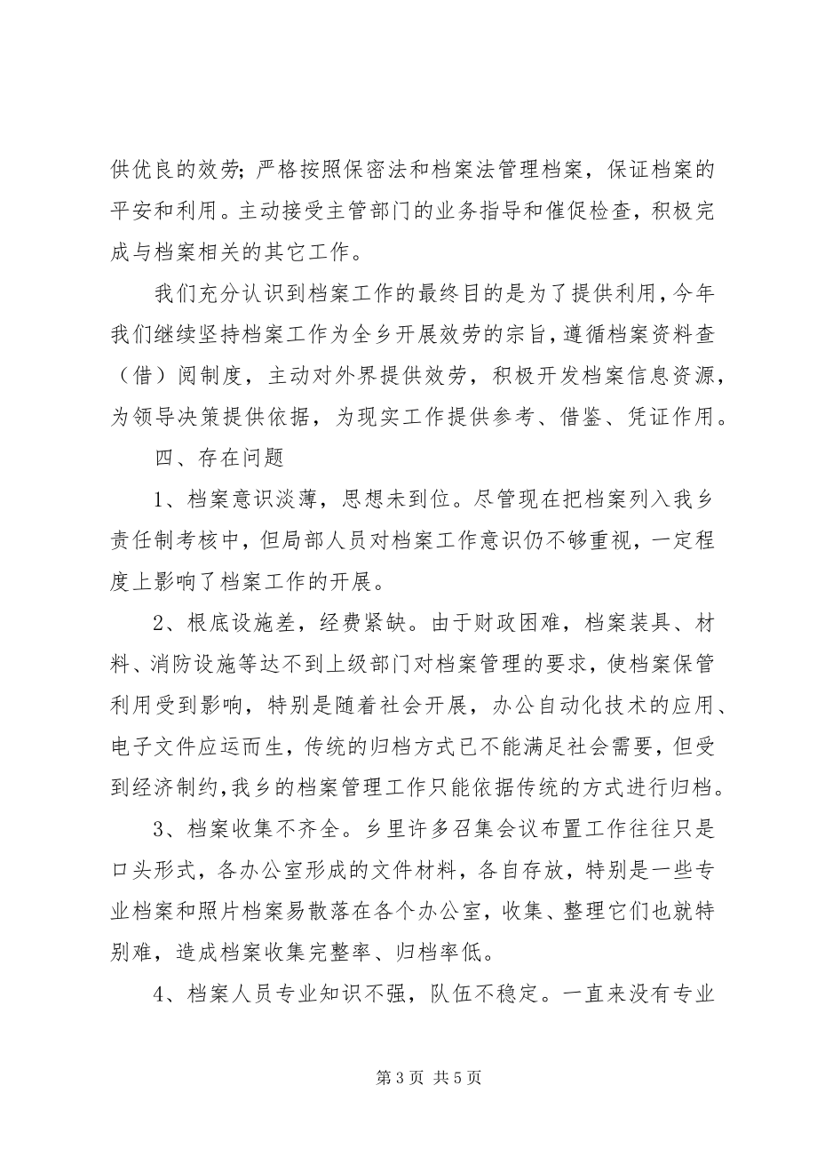 2023年乡镇档案管理工作总结.docx_第3页