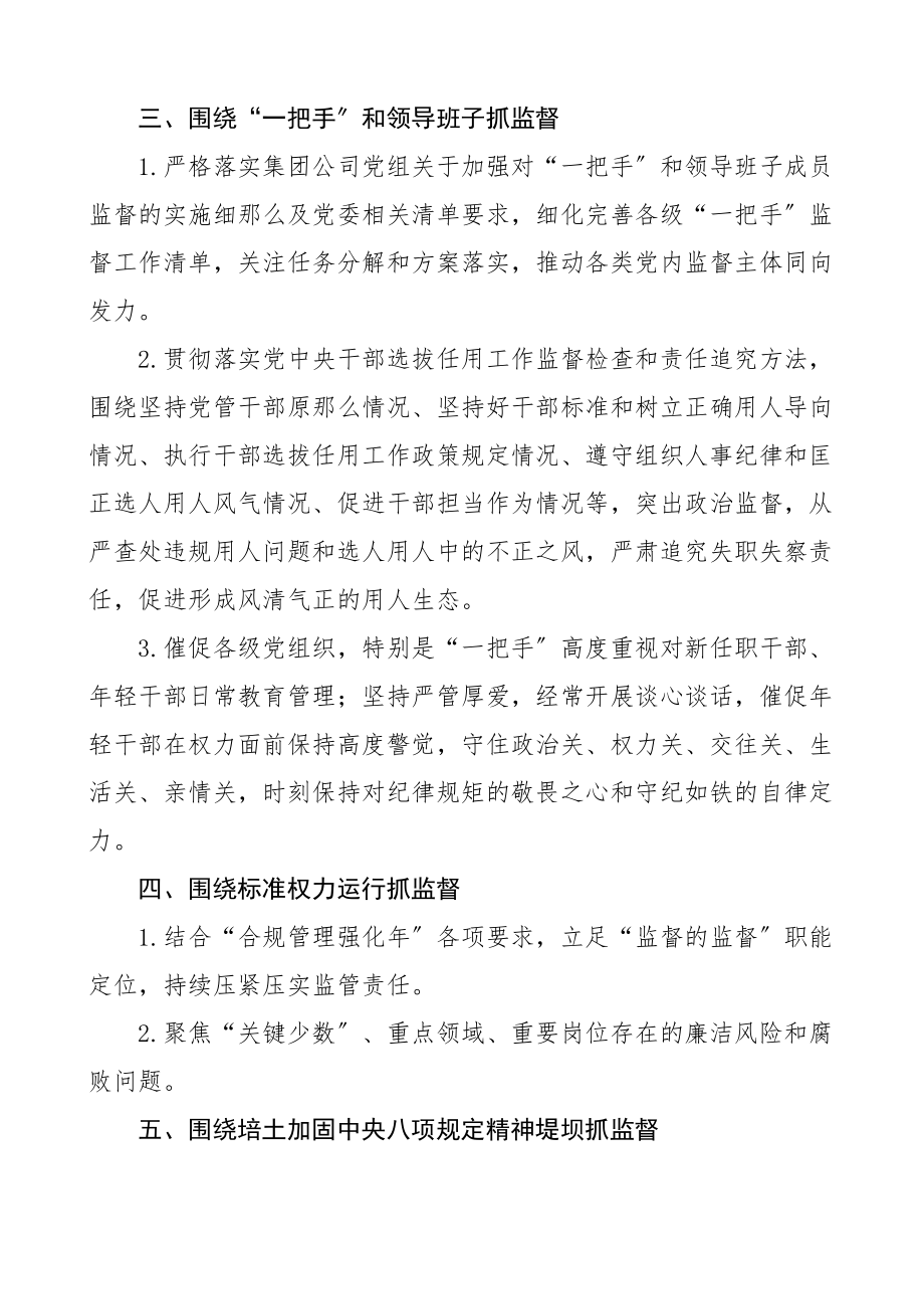 集团公司年度重点监督工作计划清单范文企业党群系统纪委纪检监察.docx_第2页