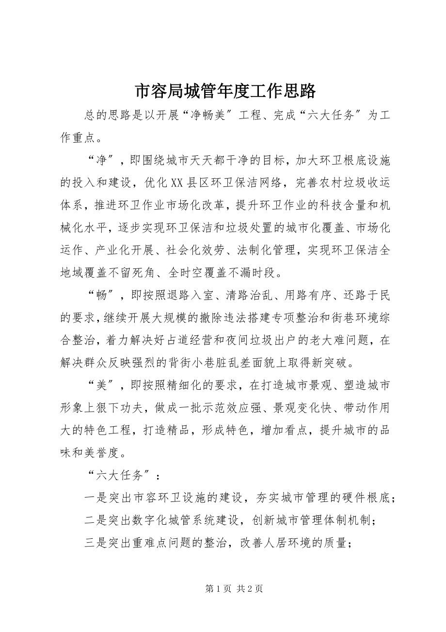 2023年市容局城管年度工作思路.docx_第1页