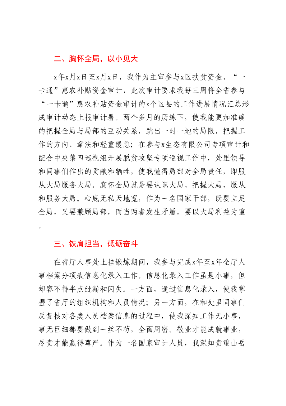 审计局干部挂职锻炼工作总结 .docx_第2页