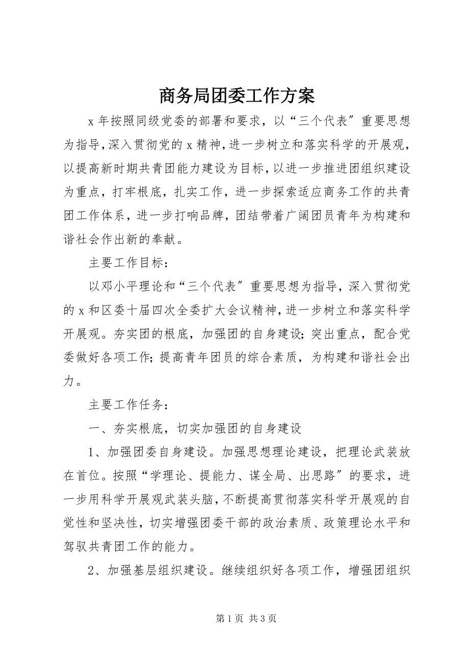 2023年商务局团委工作计划.docx_第1页