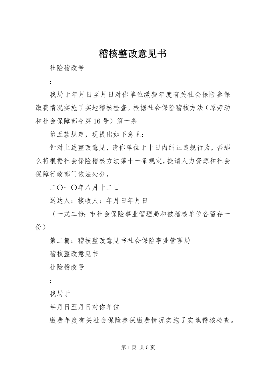 2023年稽核整改意见书.docx_第1页