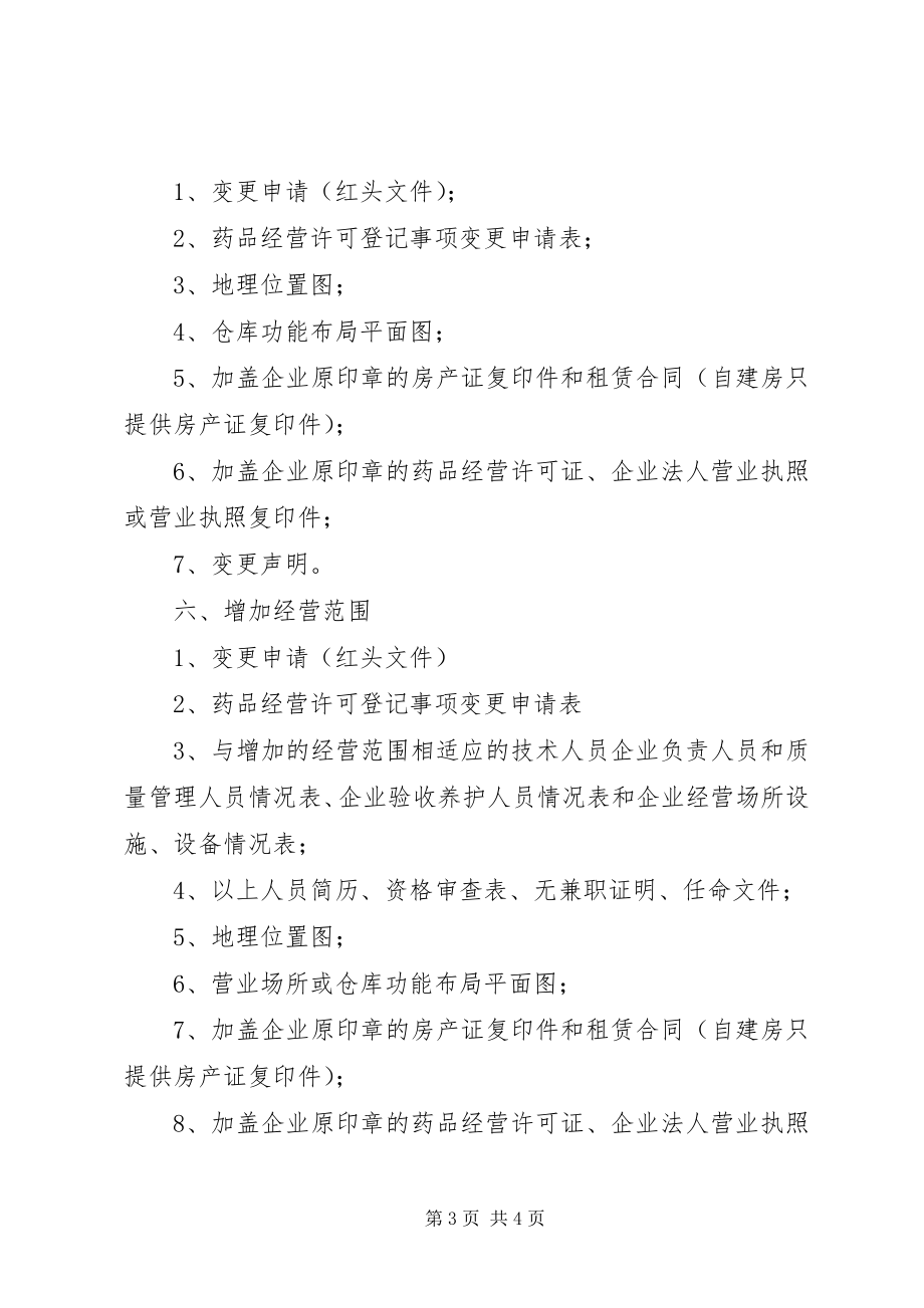 2023年药品经营许可证变更需要材料.docx_第3页