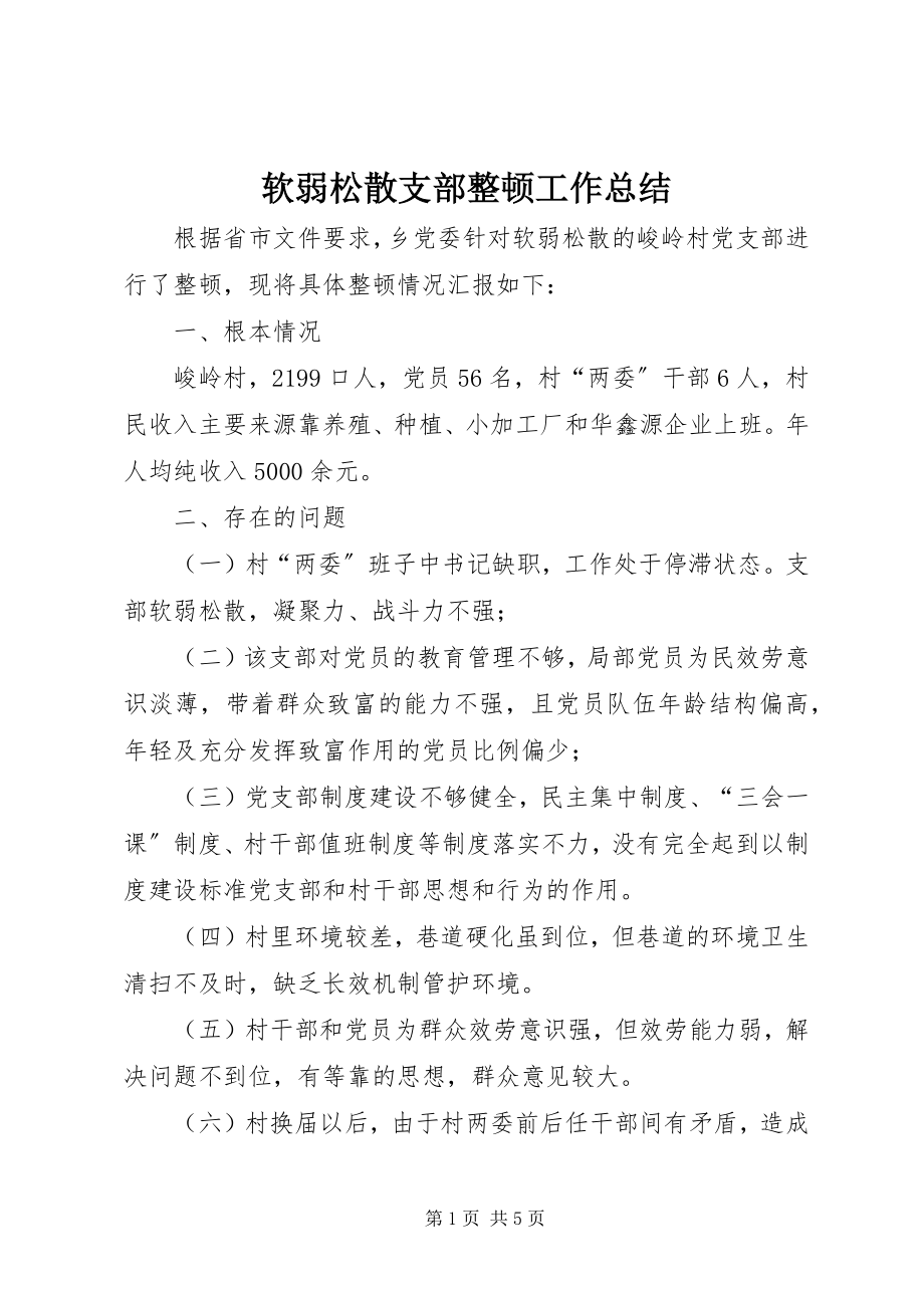 2023年软弱涣散支部整顿工作总结.docx_第1页