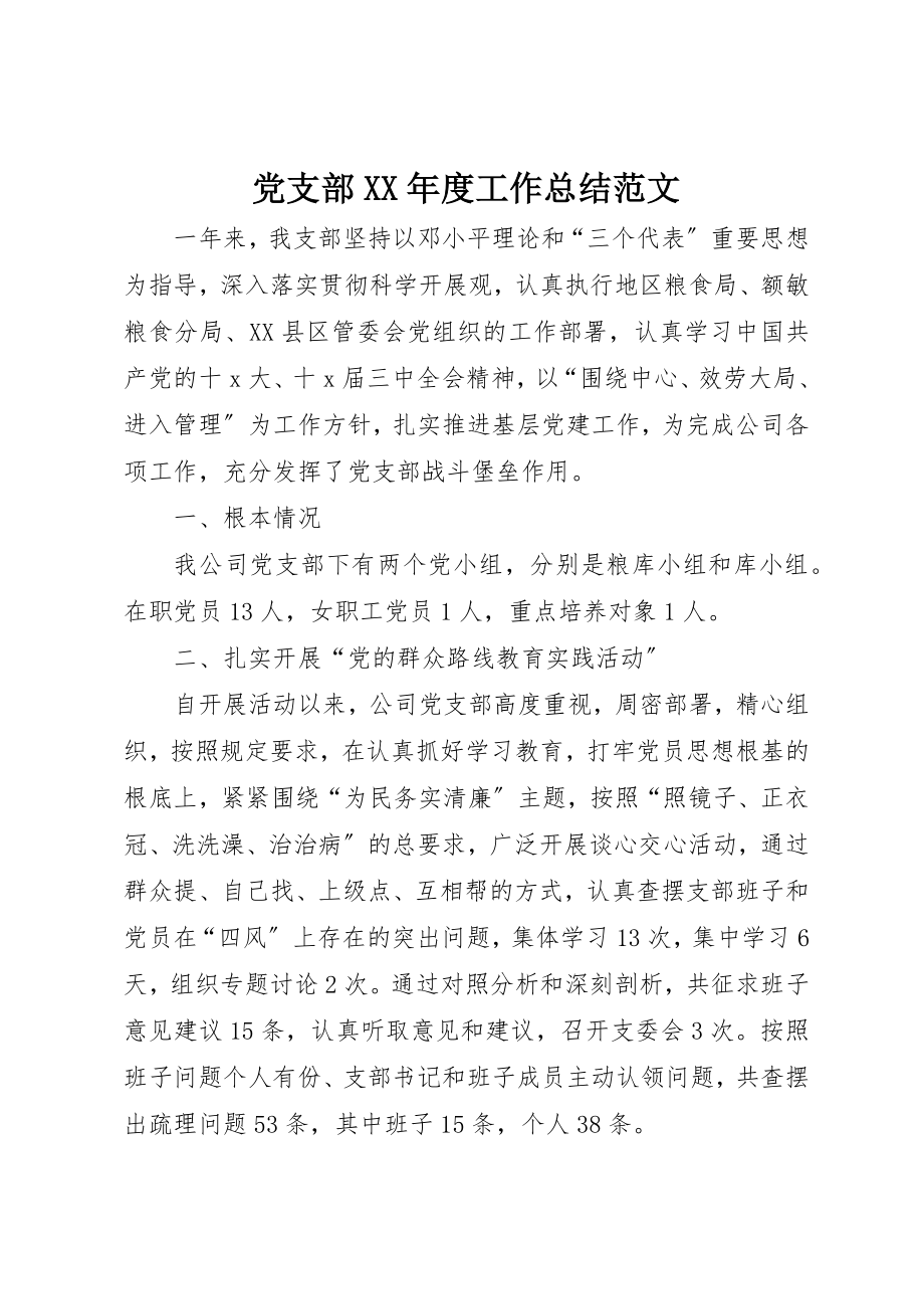 2023年党支部某年度工作总结2.docx_第1页