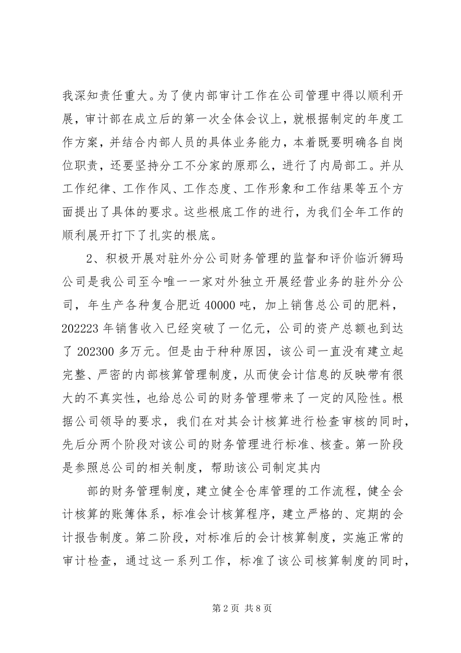 2023年公司审计部门年终总结.docx_第2页