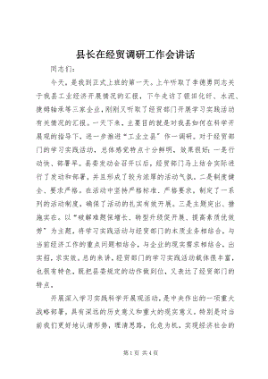 2023年县长在经贸调研工作会致辞.docx