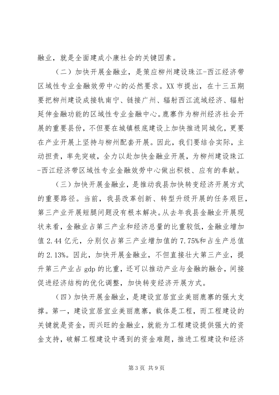 2023年全县金融工作会议致辞材料.docx_第3页