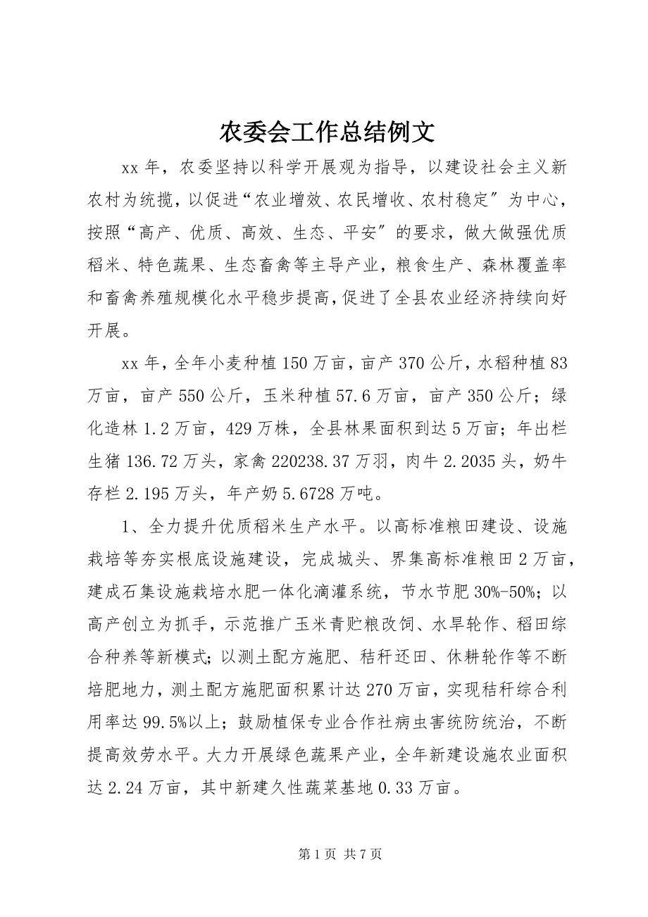 2023年农委会工作总结例文.docx_第1页