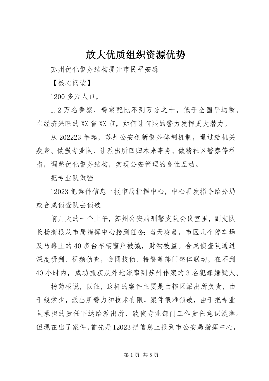 2023年放大优质组织资源优势.docx_第1页