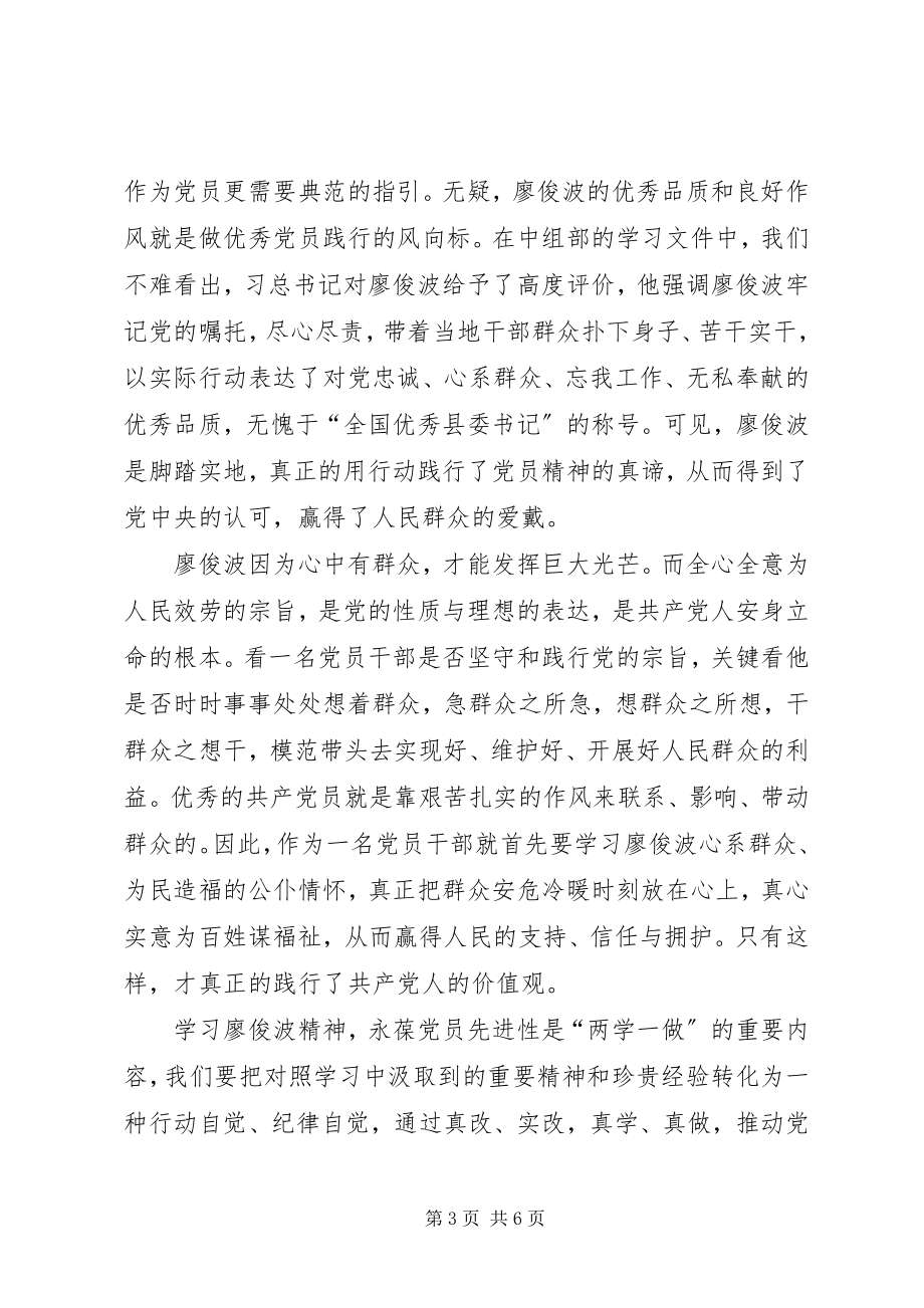 2023年学习廖俊波先进事迹心得体会三篇.docx_第3页