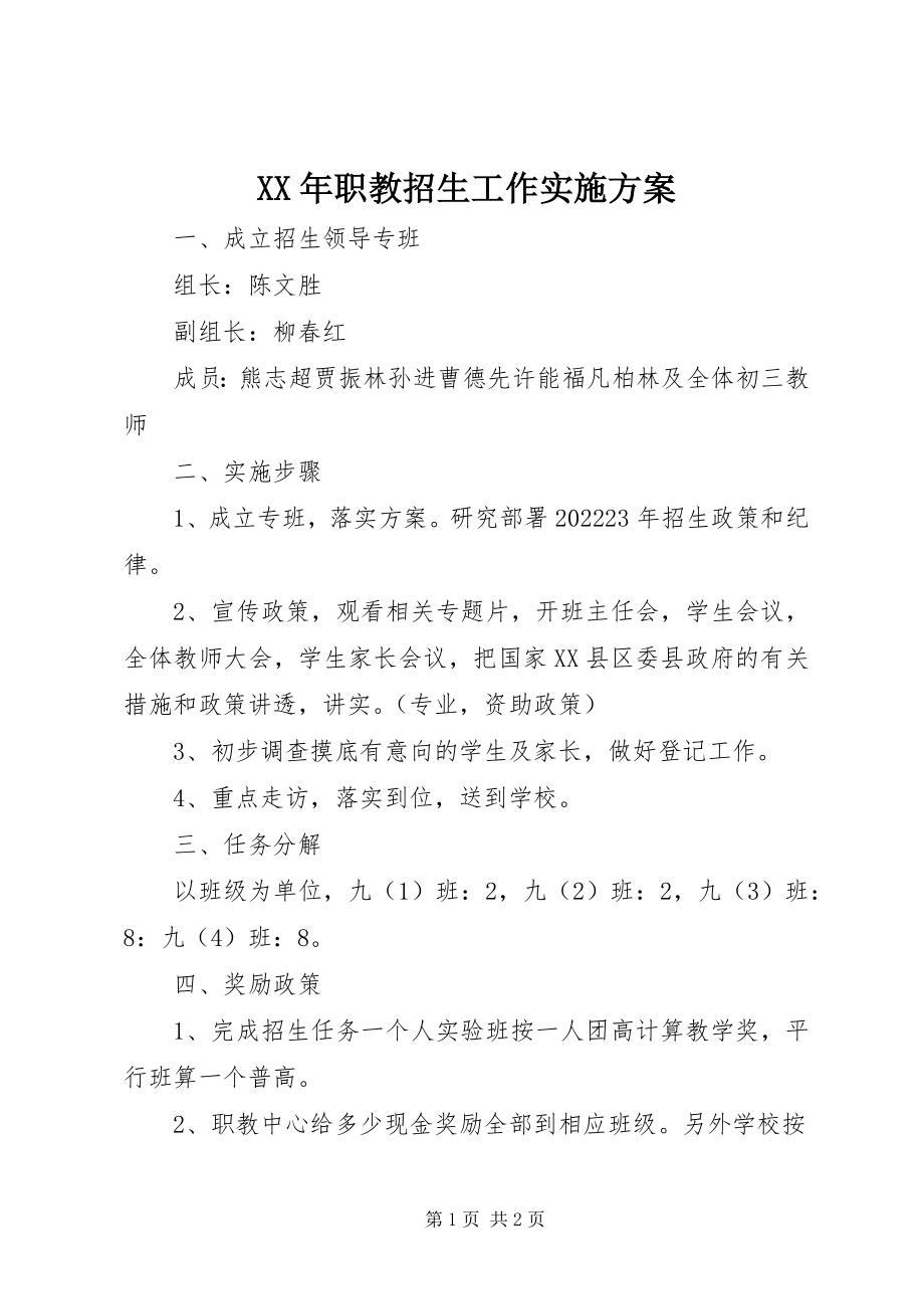 2023年职教招生工作实施方案.docx_第1页