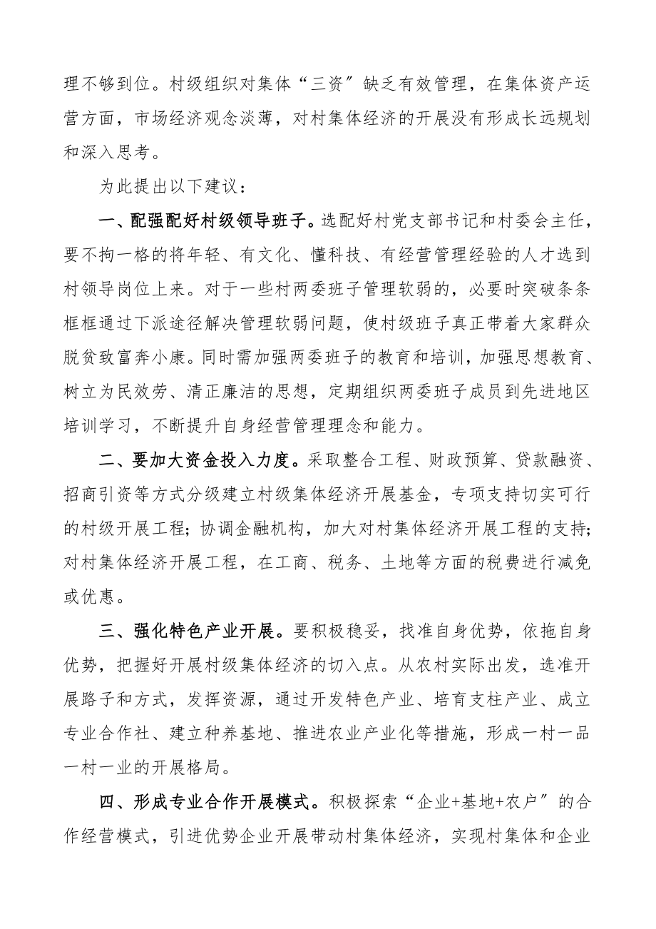 2023年意见建议关于促进农村村集体经济发展的建议范文.doc_第2页