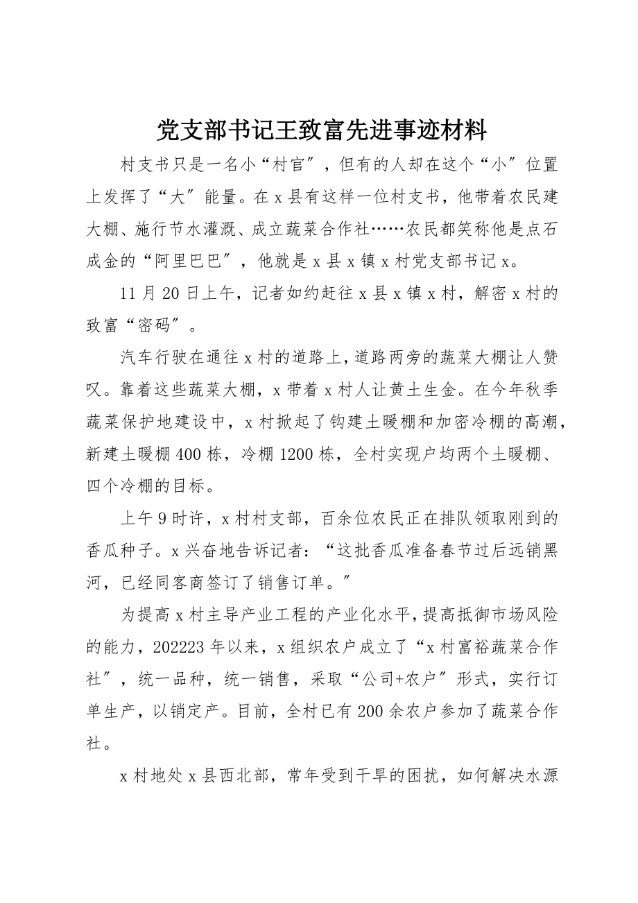 2023年党支部书记王致富先进事迹材料.docx_第1页