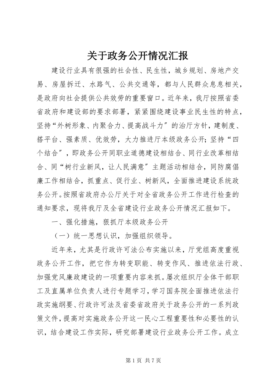 2023年政务公开情况汇报.docx_第1页