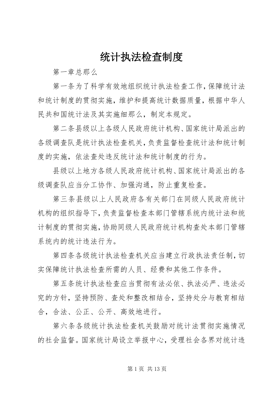 2023年统计执法检查制度.docx_第1页