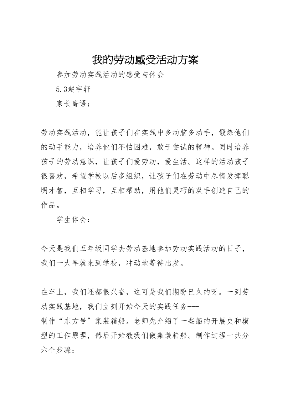 2023年我的劳动感受活动方案 .doc_第1页