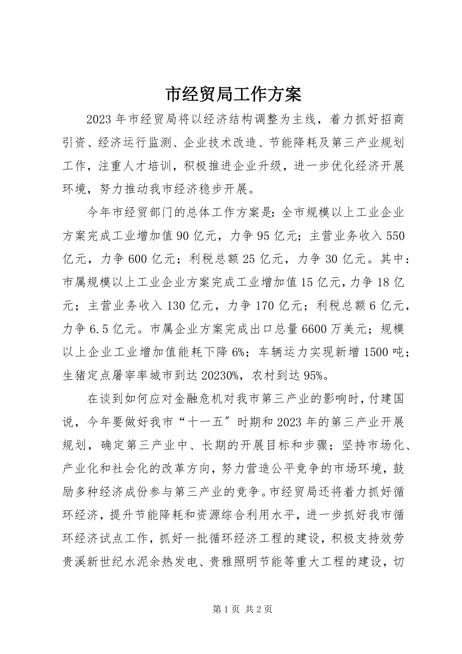 2023年市经贸局工作计划.docx_第1页