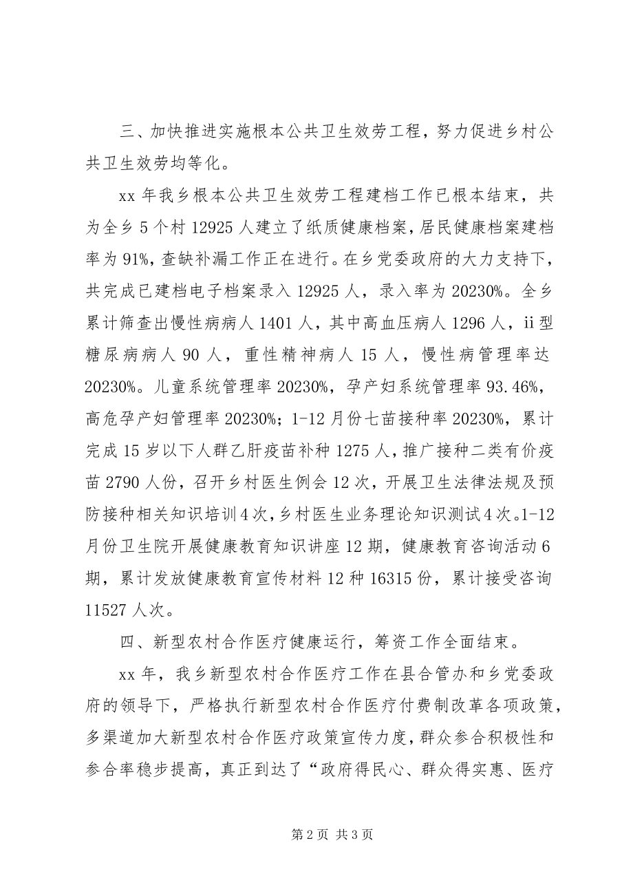 2023年乡镇医院度工作总结.docx_第2页