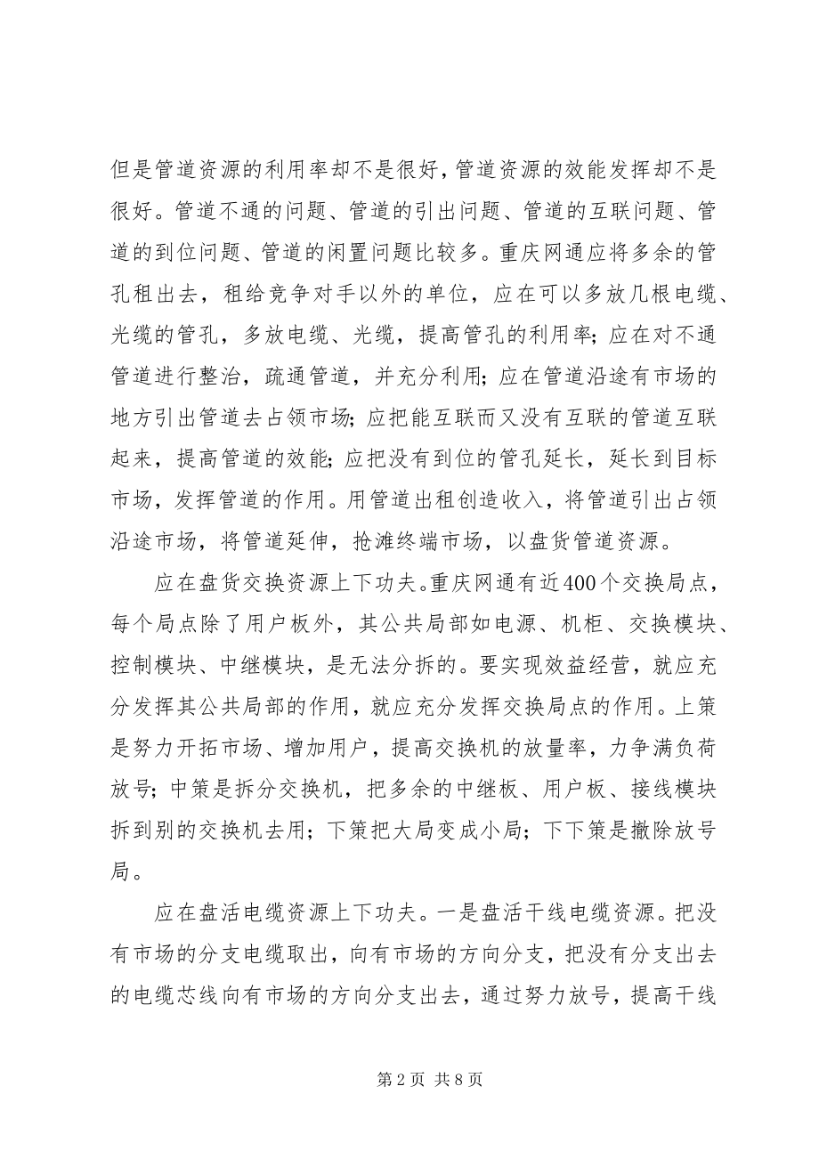 2023年网通公司盘活资源促发展经验材料.docx_第2页