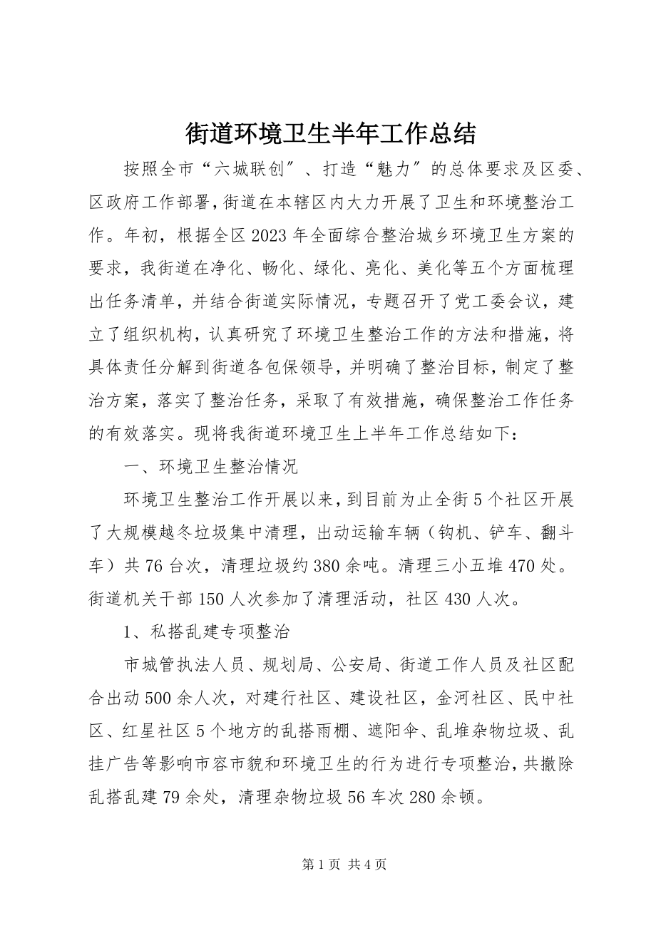 2023年街道环境卫生半工作总结.docx_第1页