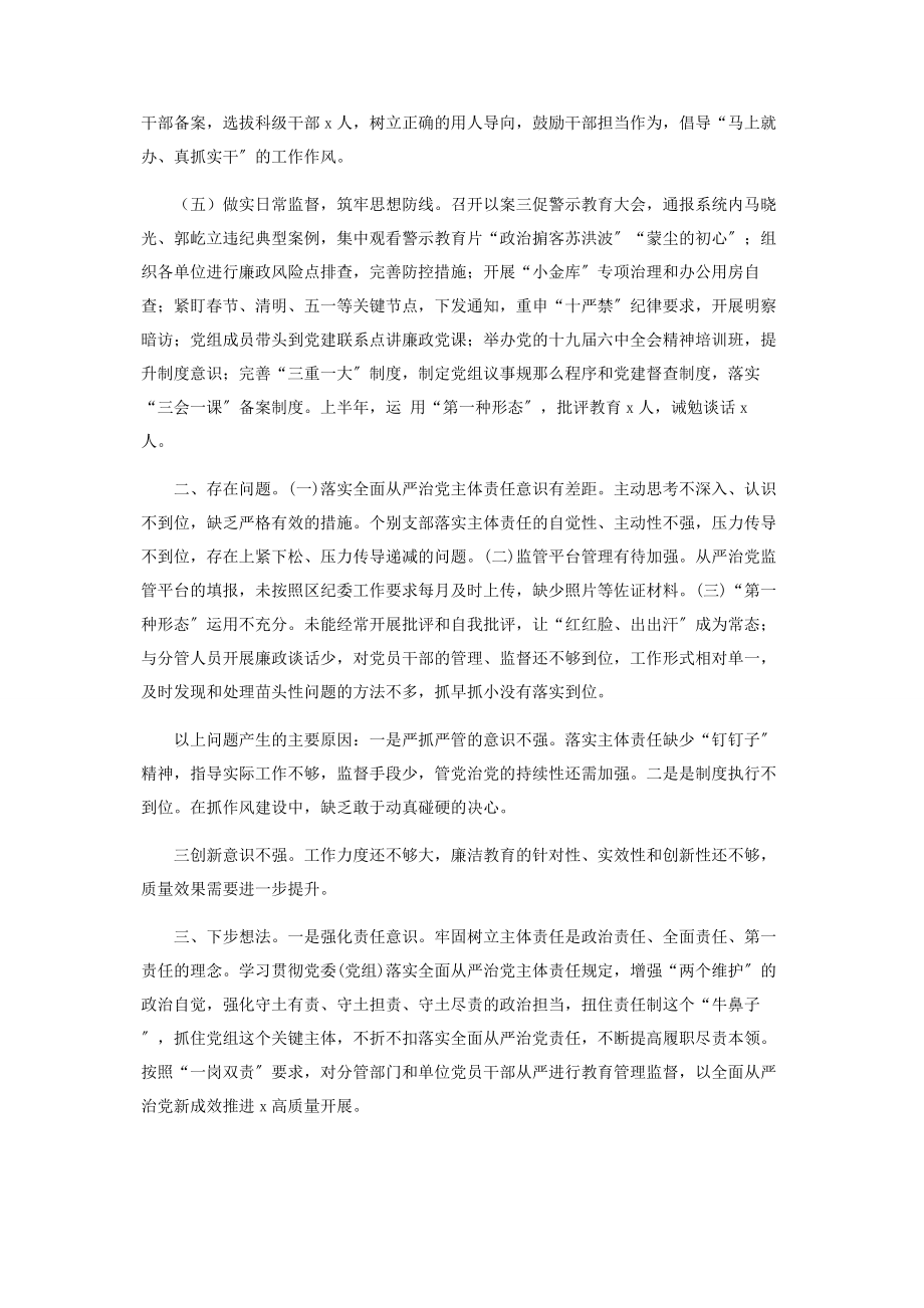 2023年半年落实从严治党主体责任总结计划.docx_第2页